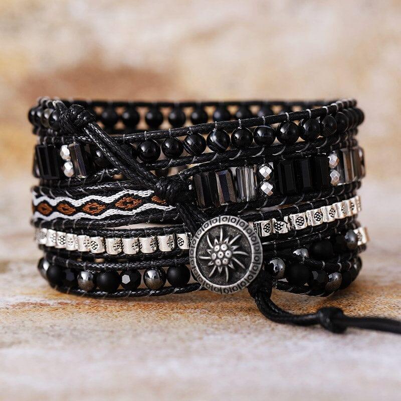 Mitternachtsmajestät Armband aus Hämatit und Onyx