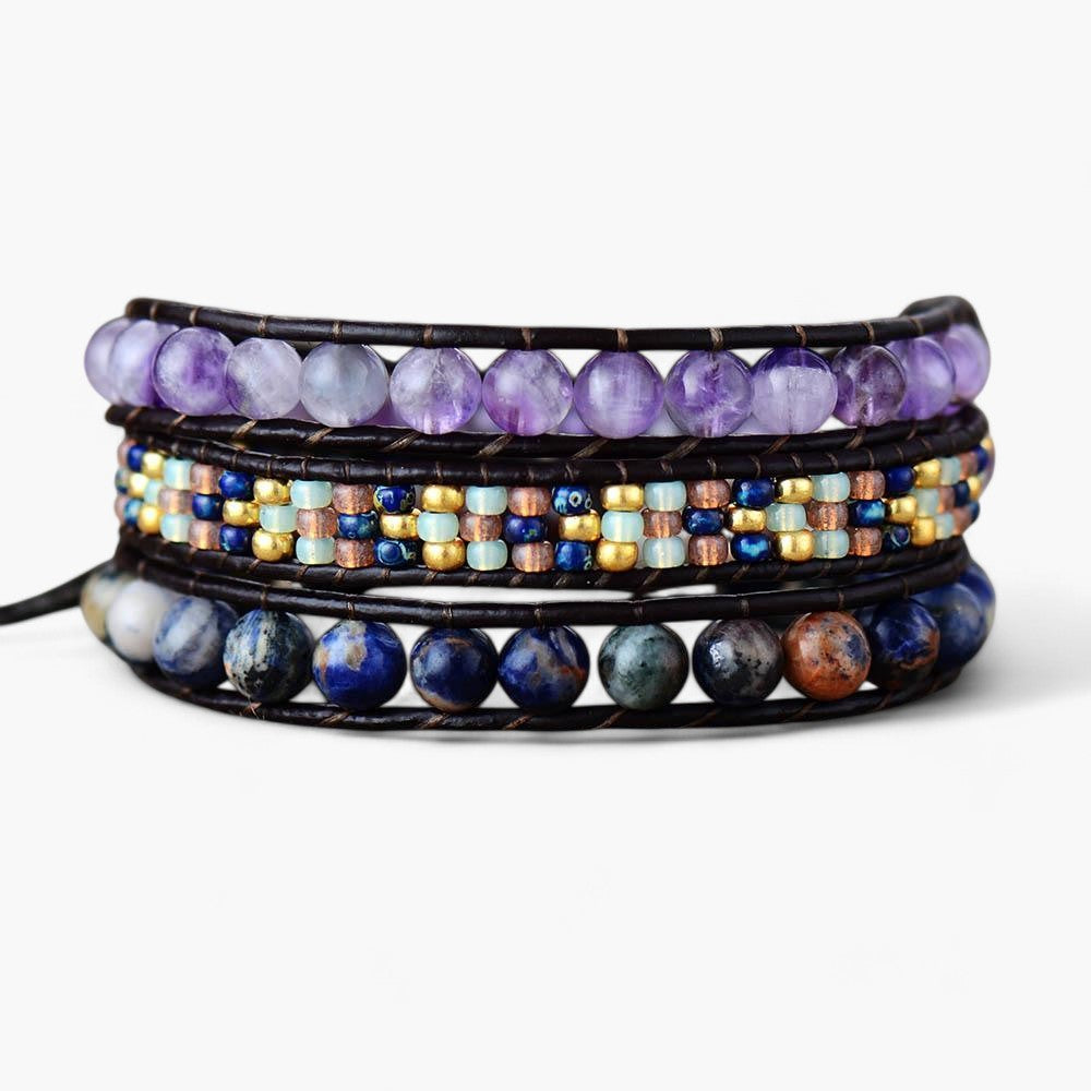Dreifach-Wickelarmband "Heilender Amethyst"