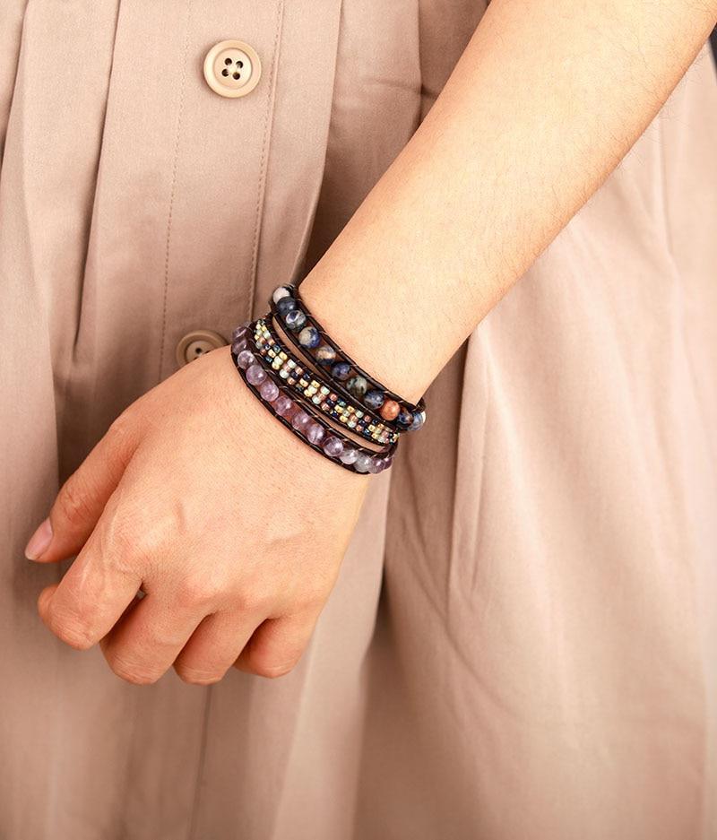 Dreifach-Wickelarmband "Heilender Amethyst"