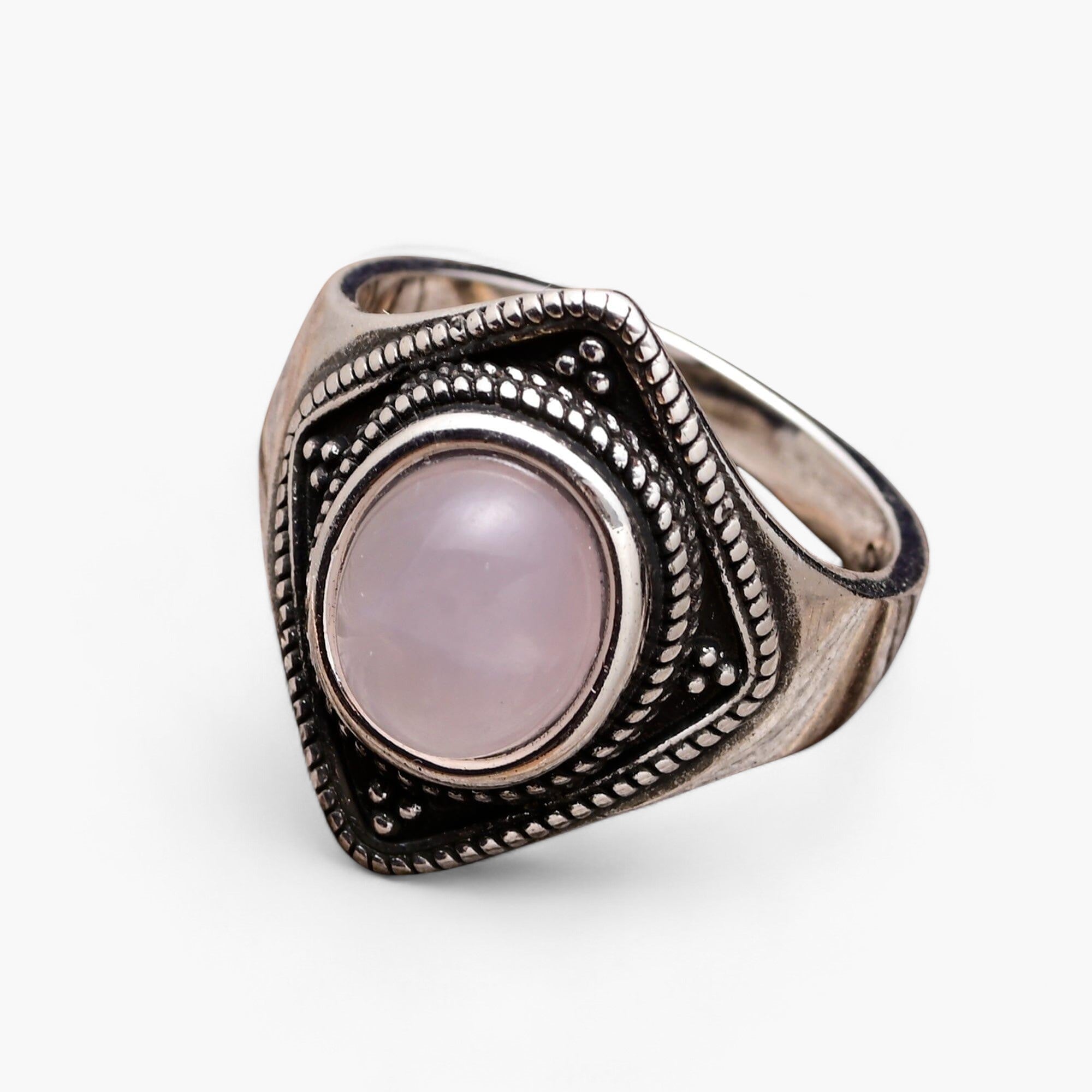 Aura - Ring "Liebesmagnet" mit Rosenquarz