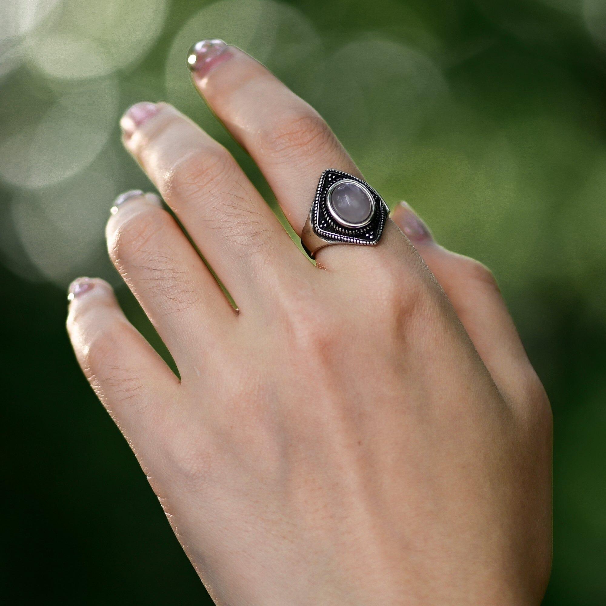 Aura - Ring "Liebesmagnet" mit Rosenquarz
