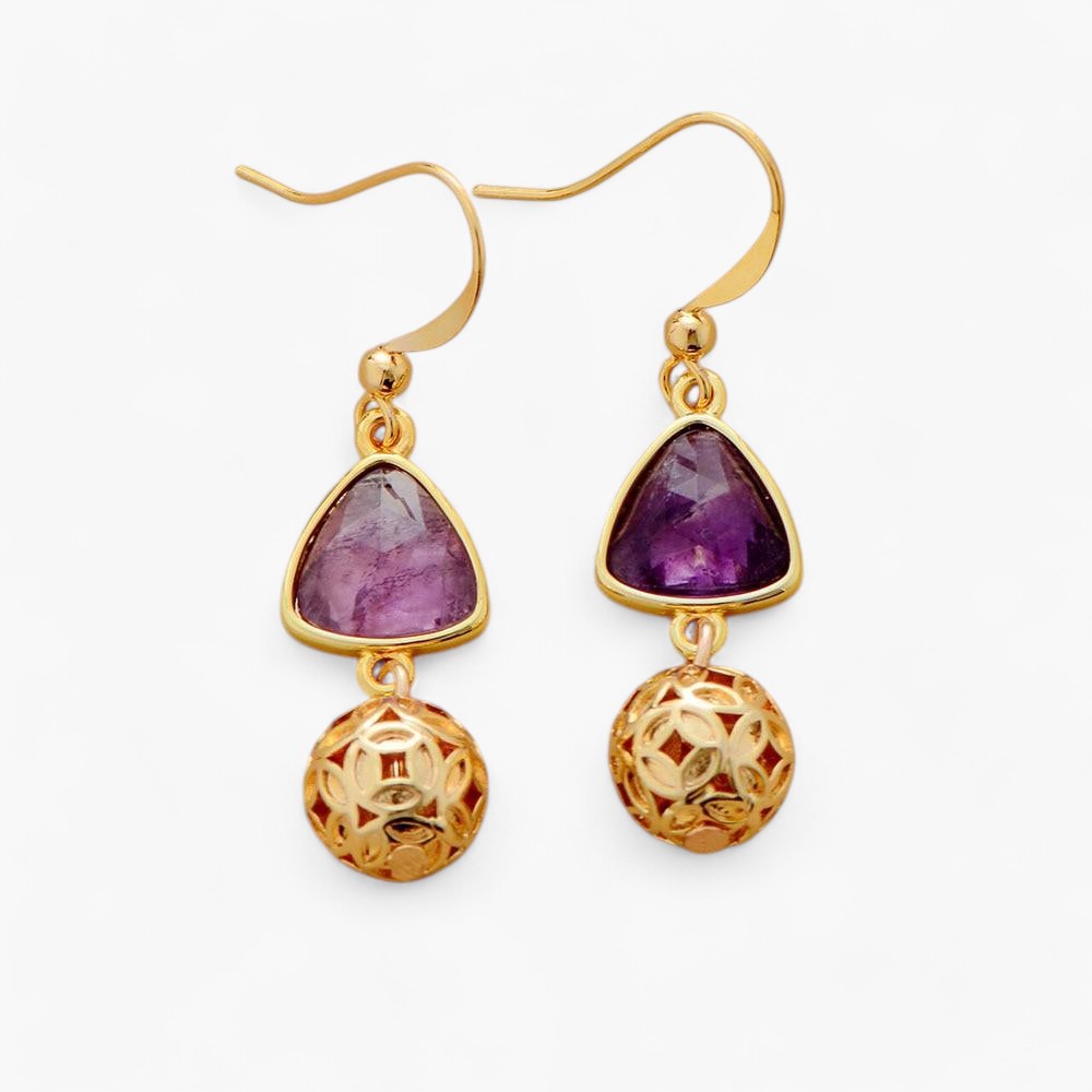 Ohrringe "Amethyst-Gold-Charme"