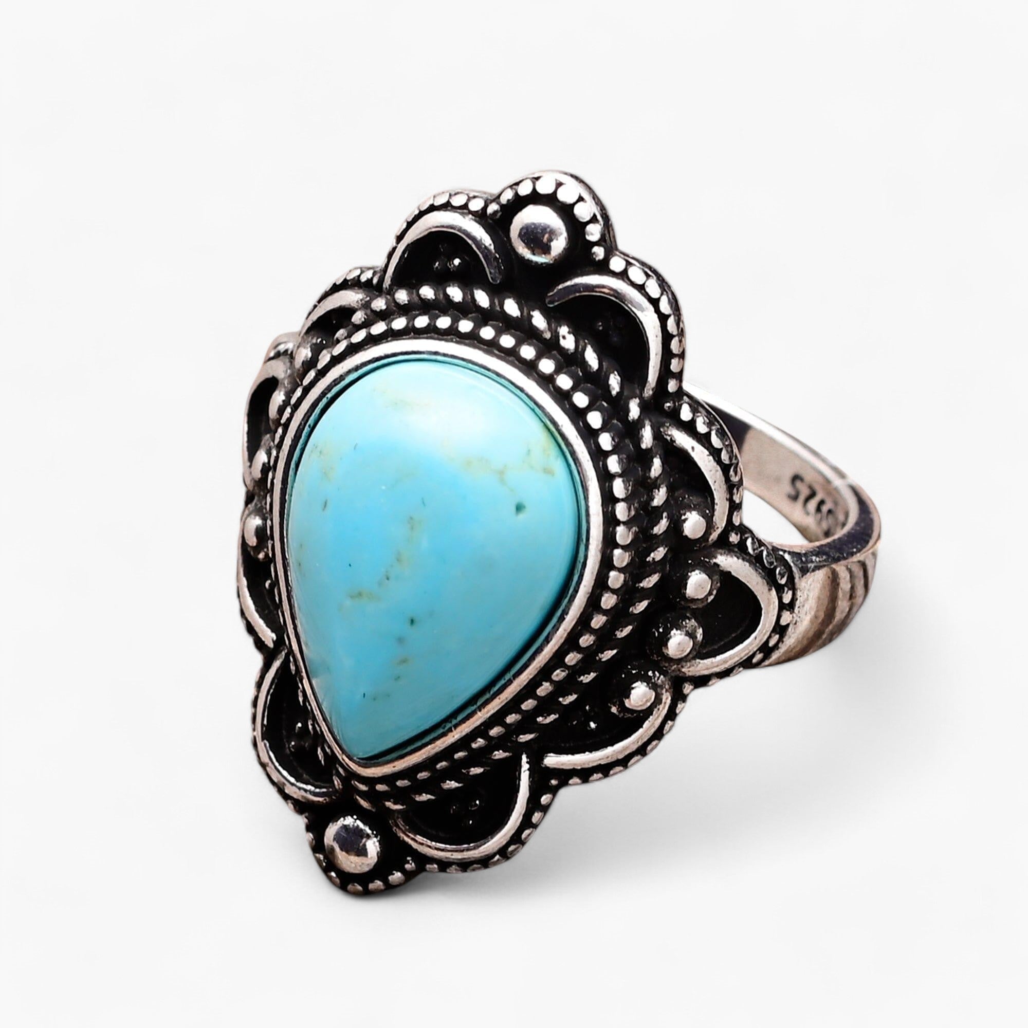 Floria - Statement Ring im Boho Stil mit Türkis