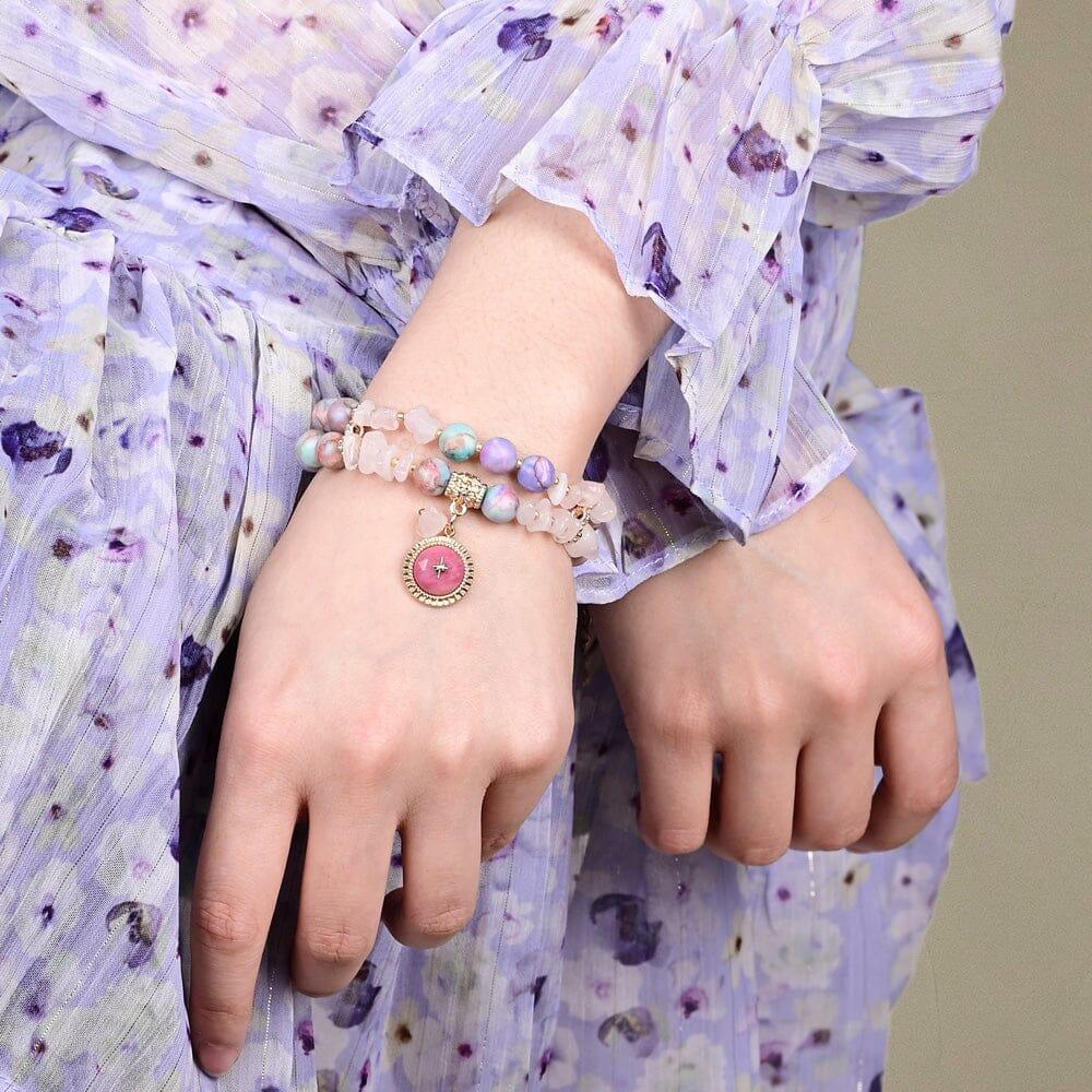 Armband "Verzauberte Liebe" aus Rosenquarz und Rhodochrosit