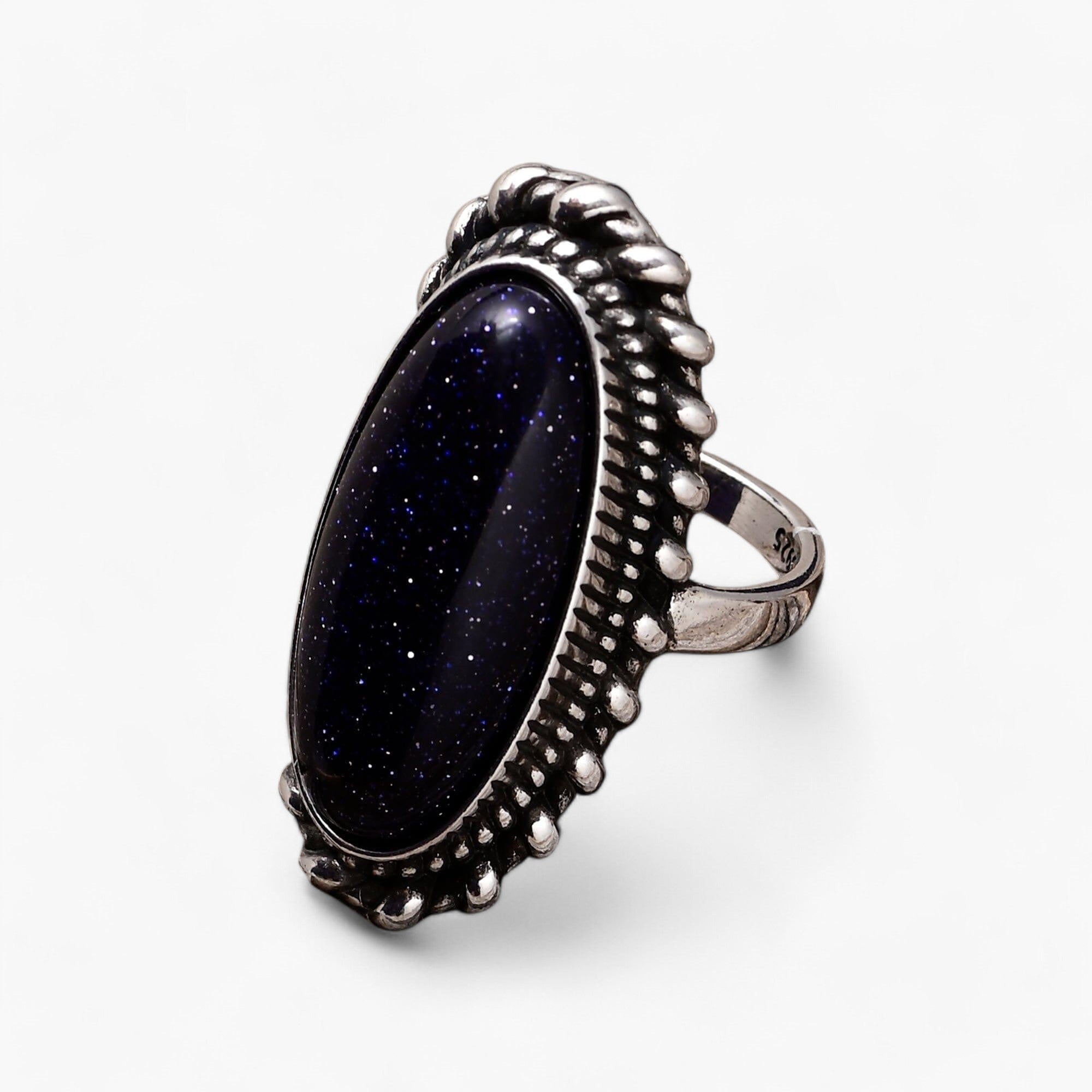 Fortuna - Ring "Nachthimmel " mit blauem Sandstein