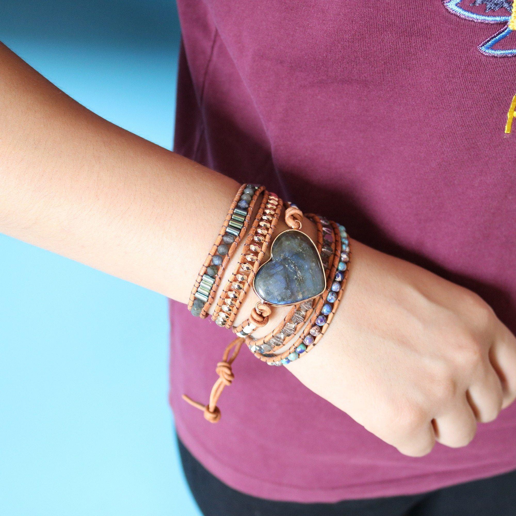 Wickelarmband "Labradorit-Herzschutz"