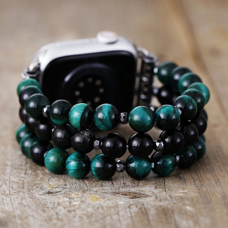 Elementare Harmonie Smartwatch-Armband mit natürlichen Edelsteinen