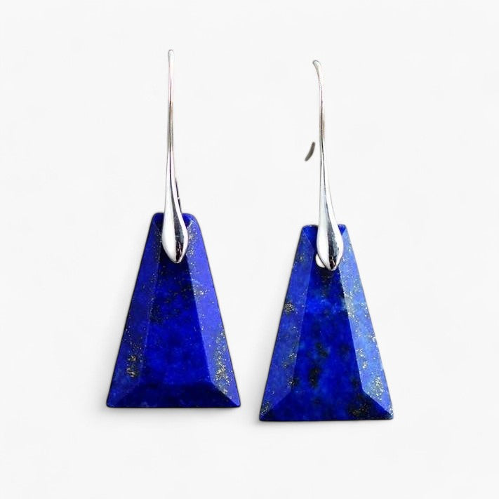 Ohrringe "Geometrische Lapislazuli Tropfen"