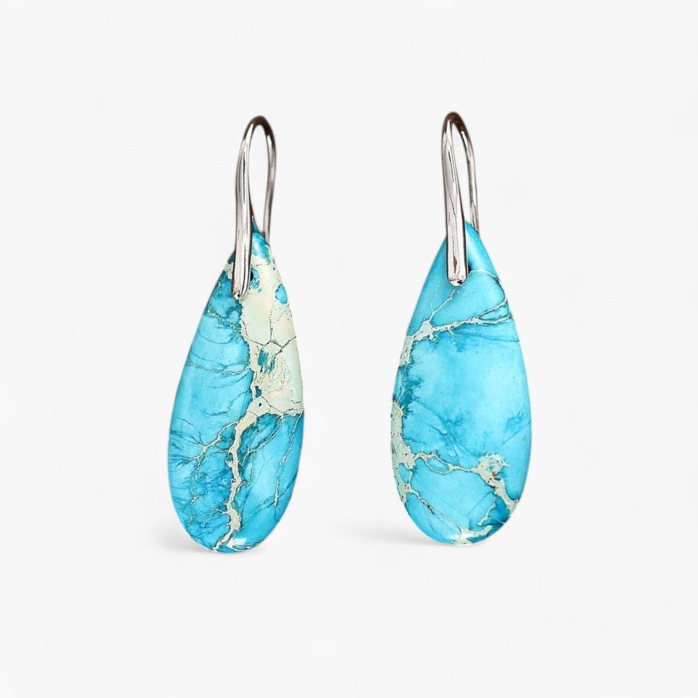 Tropfenohrringe "Türkis-Jaspis-Schutz"