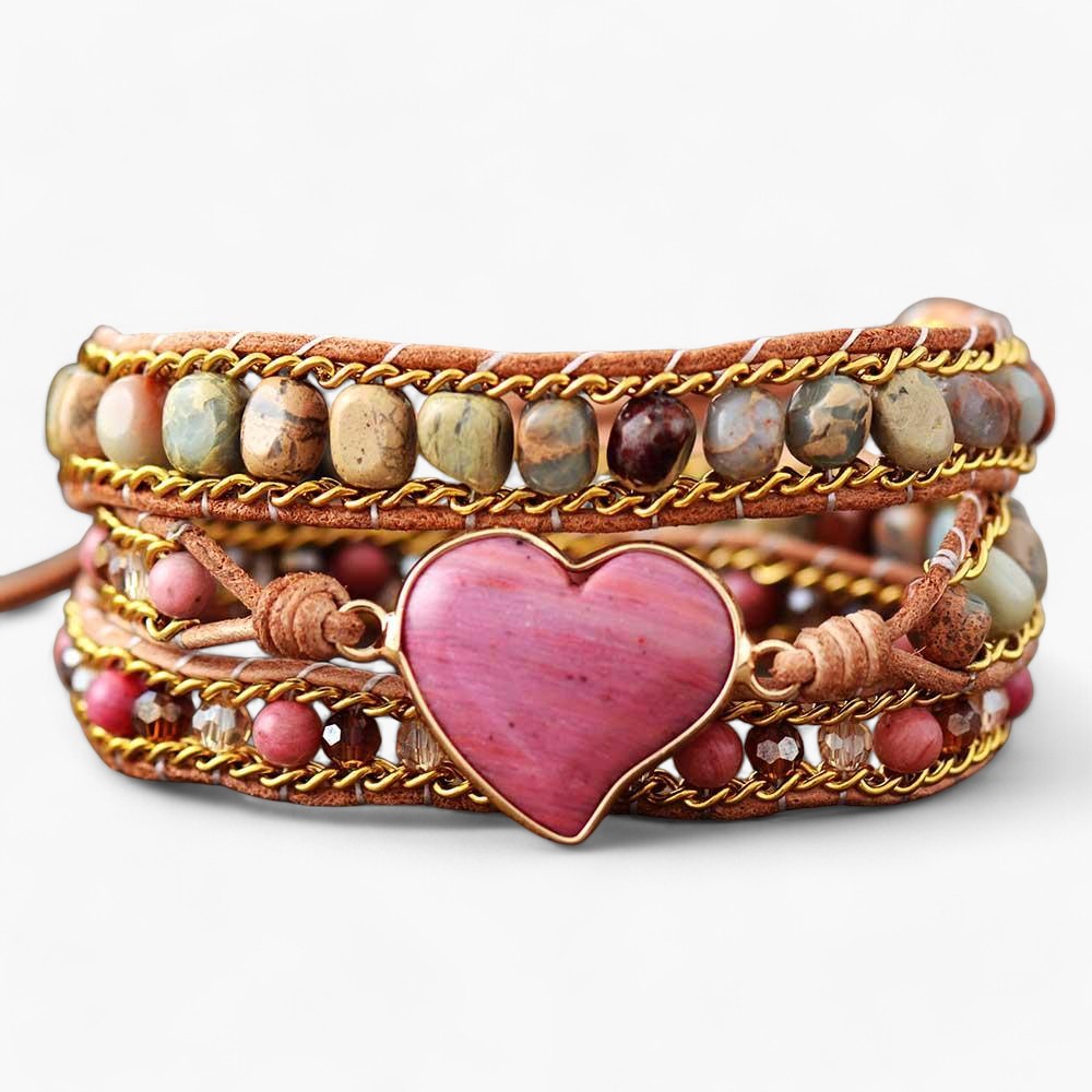 Wickelarmband "Rhodonit Liebesschutz"