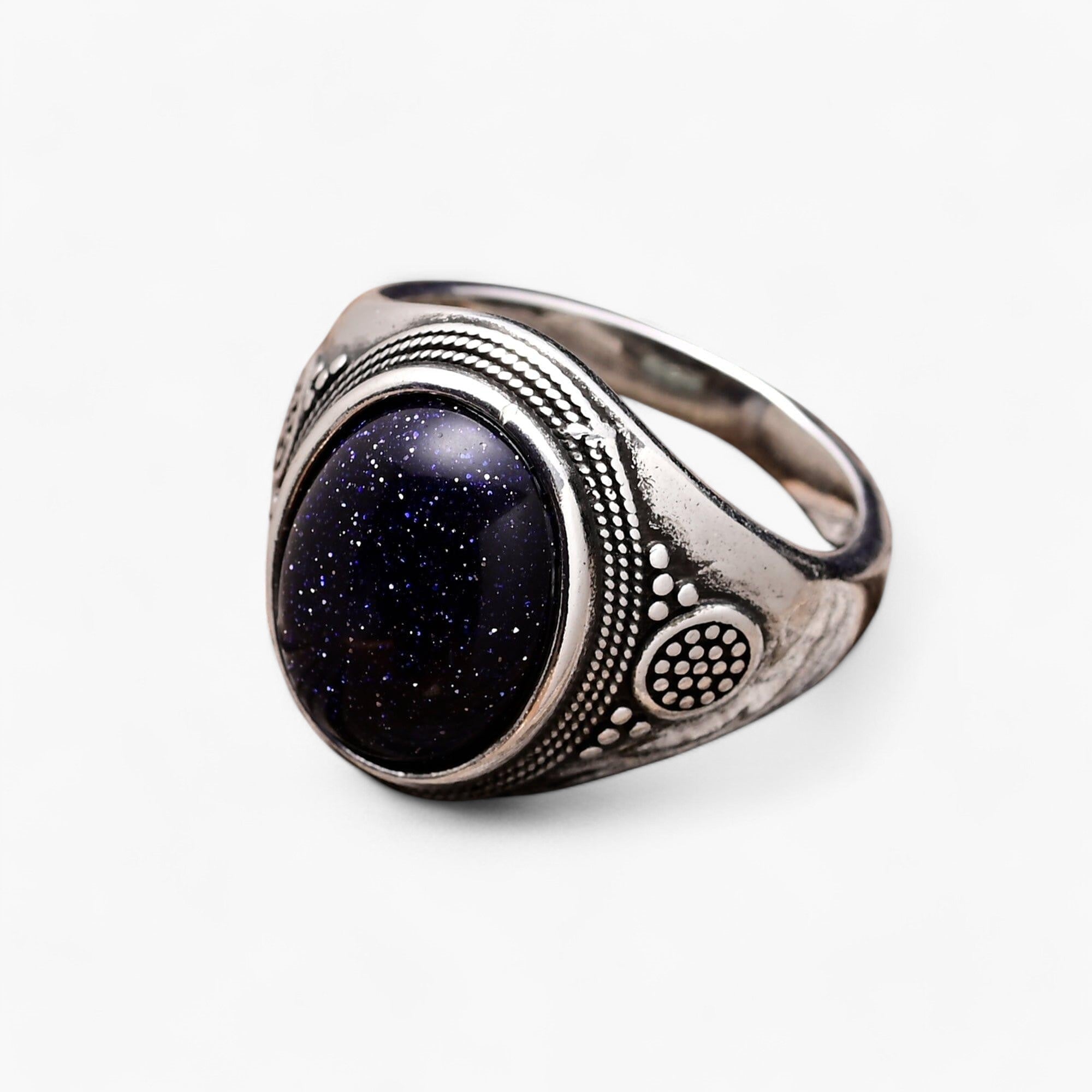 Vintage-Sternring "Maria" mit blauem Sandstein