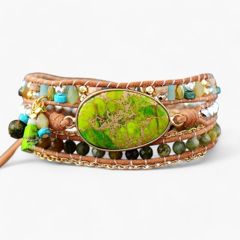 Wickelarmband "Grüner-Jaspis-Heilung"