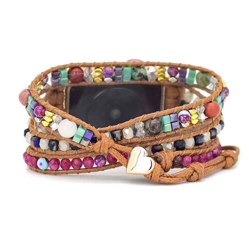 Apple Watch-Uhrenarmband "Verstreute Farben" mit Edelsteinen