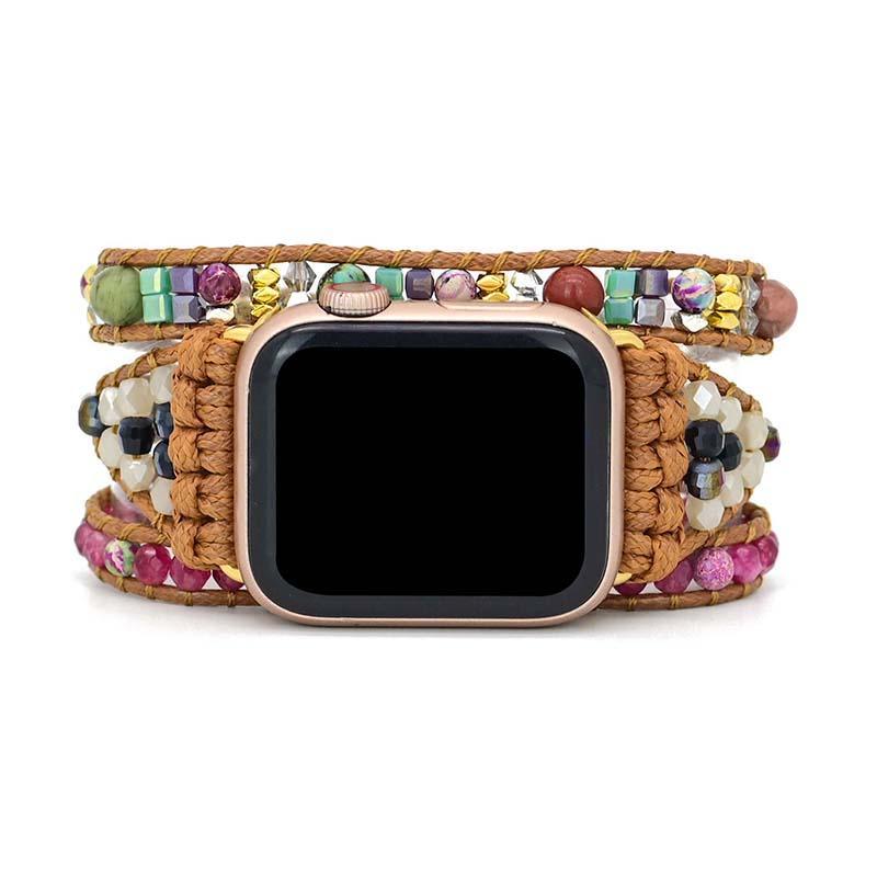 Apple Watch-Uhrenarmband "Verstreute Farben" mit Edelsteinen