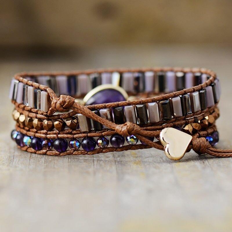 Rosenquarz und Amethyst Armband "Verzaubernde Göttlichkeit"