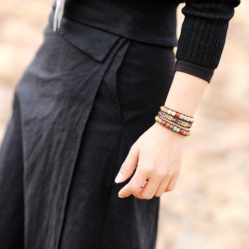 Vintage Wickelarmband aus Jaspis
