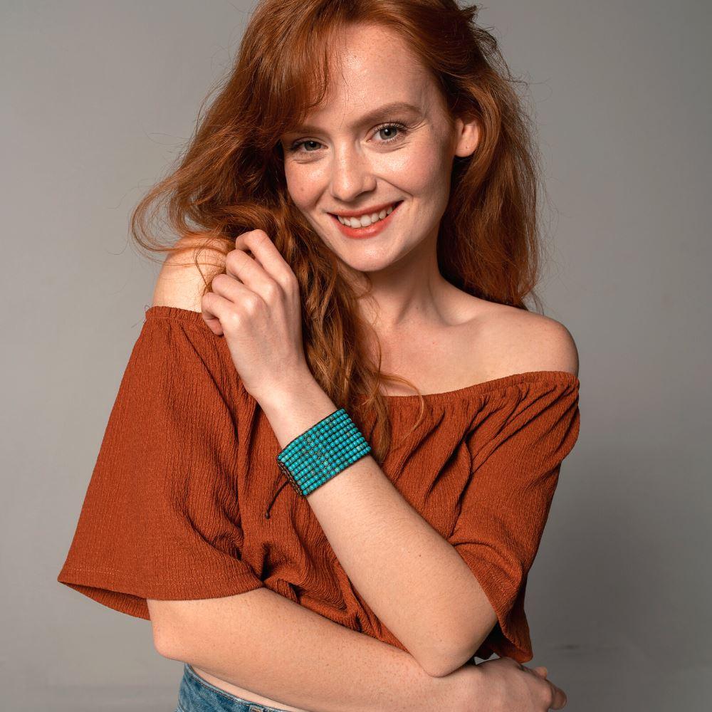 Türkis Wickelarmband "Sinnliche Perlen"