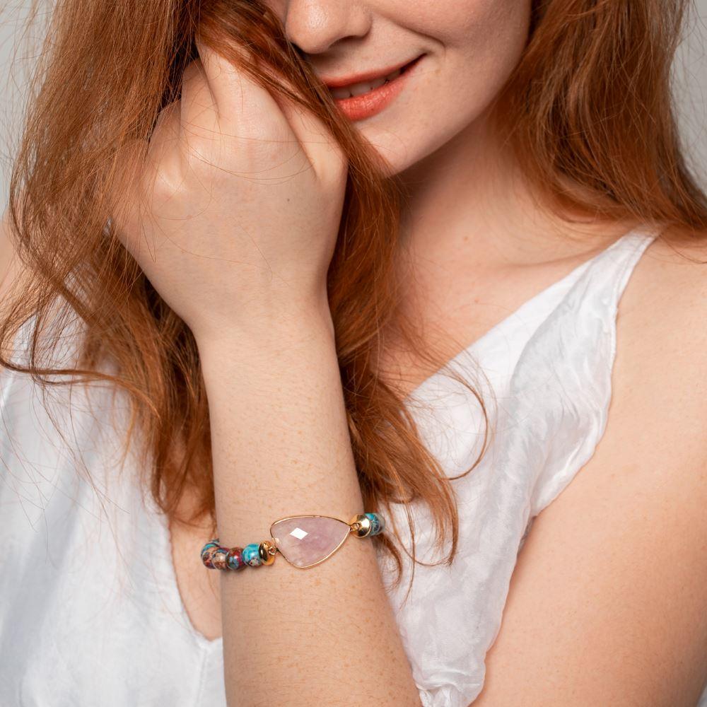 Jaspis & Amethyst Perlenarmband "Vibrierende Palette"
