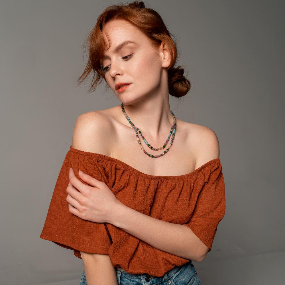 "Die Farben des Glücks" Edelstein-Halskette