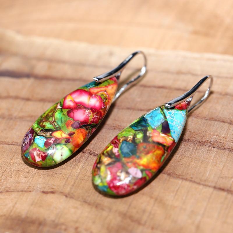 Tropfenohrringe "Strahlende Energie" aus kaiserlichem Jaspis