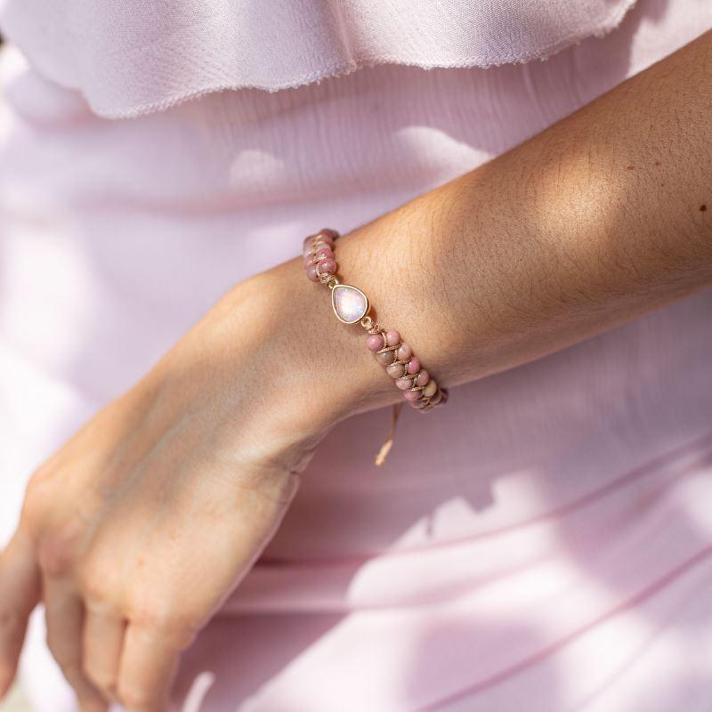Heilendes Armband aus Rhodonit und Jaspis