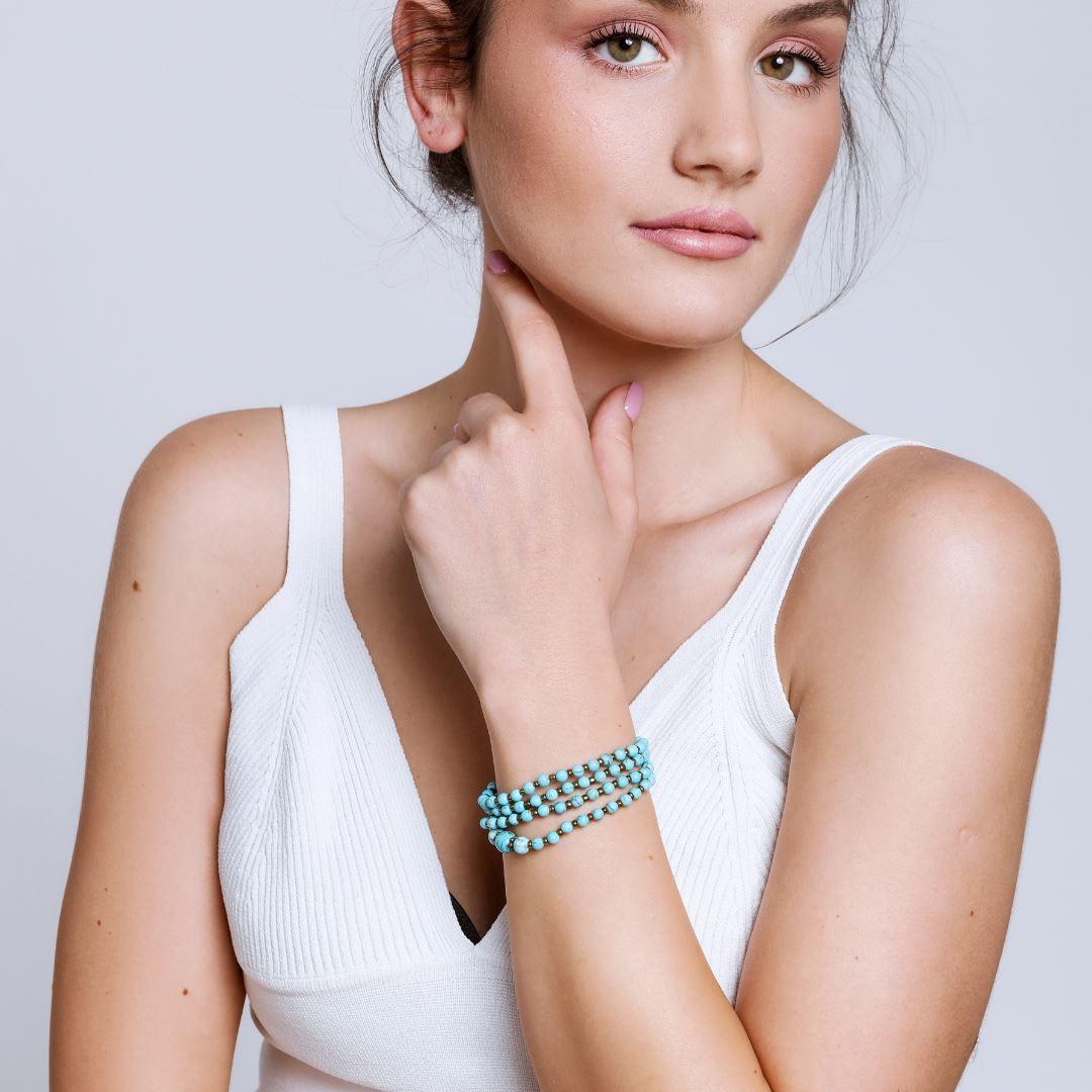 Vintage-Stil Türkis-Halskette mit doppeltem Verwendungszweck