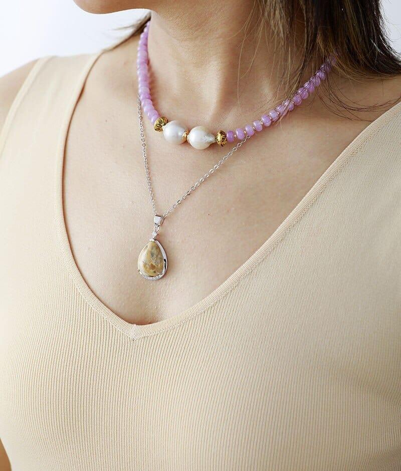 Halskette "Revitalisierende Klarheit" aus gelbem Achat