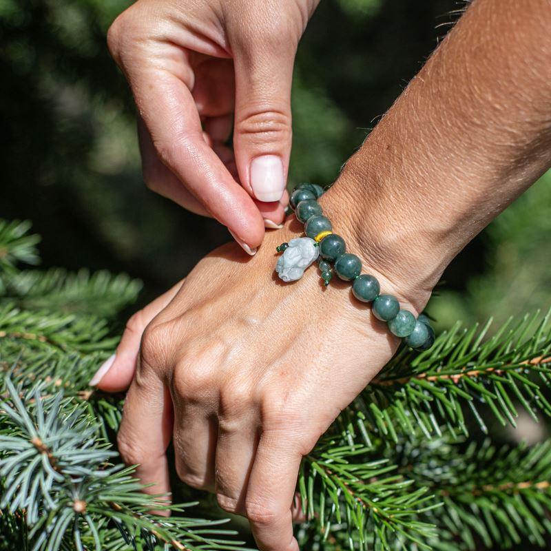Feng-Shui Jade Armband mit Pixiu Anhänger