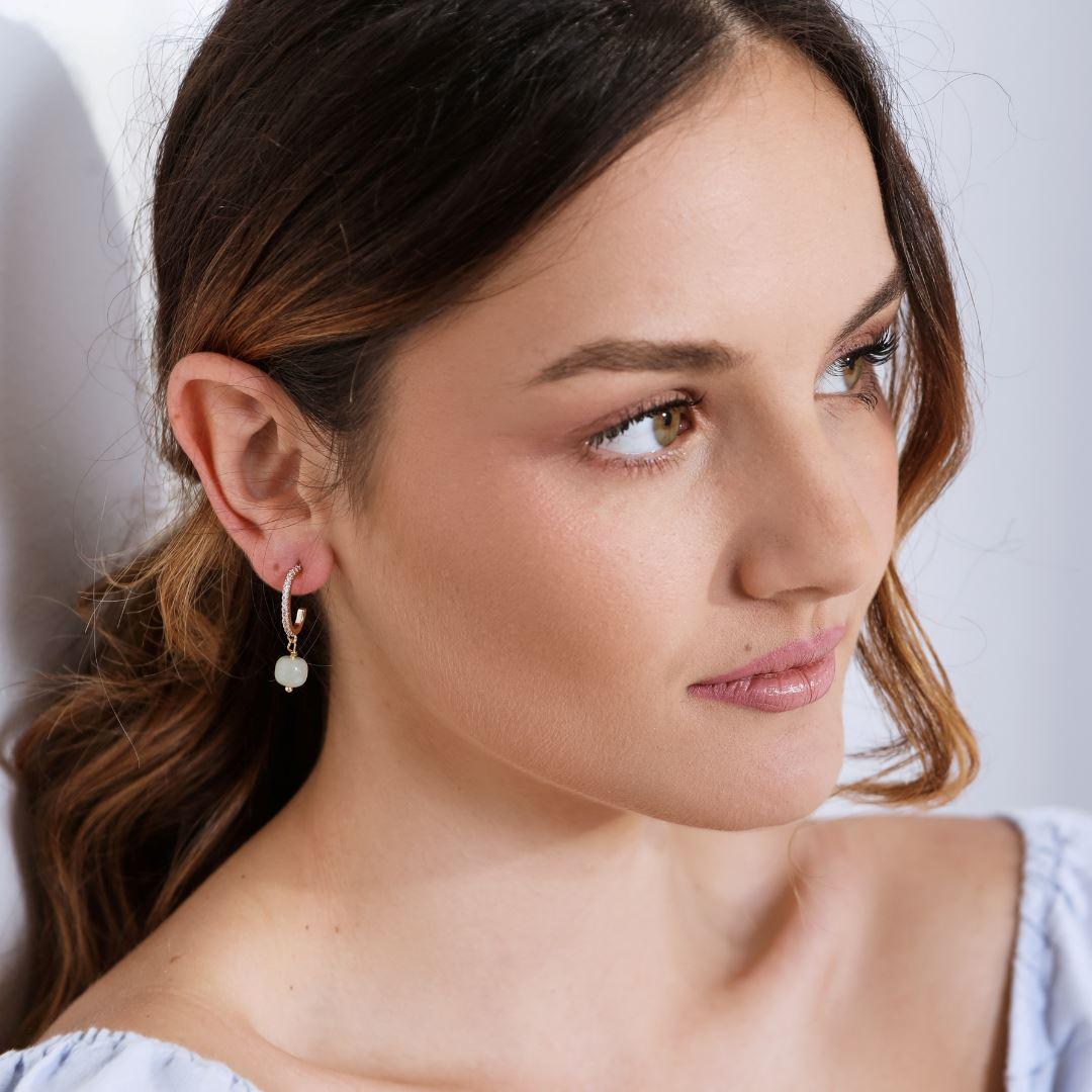 Silber-Ohrringe "Klassische Hetian Jade"