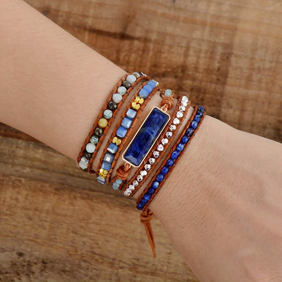 Wickelarmband "Sternennacht" aus Sodalith