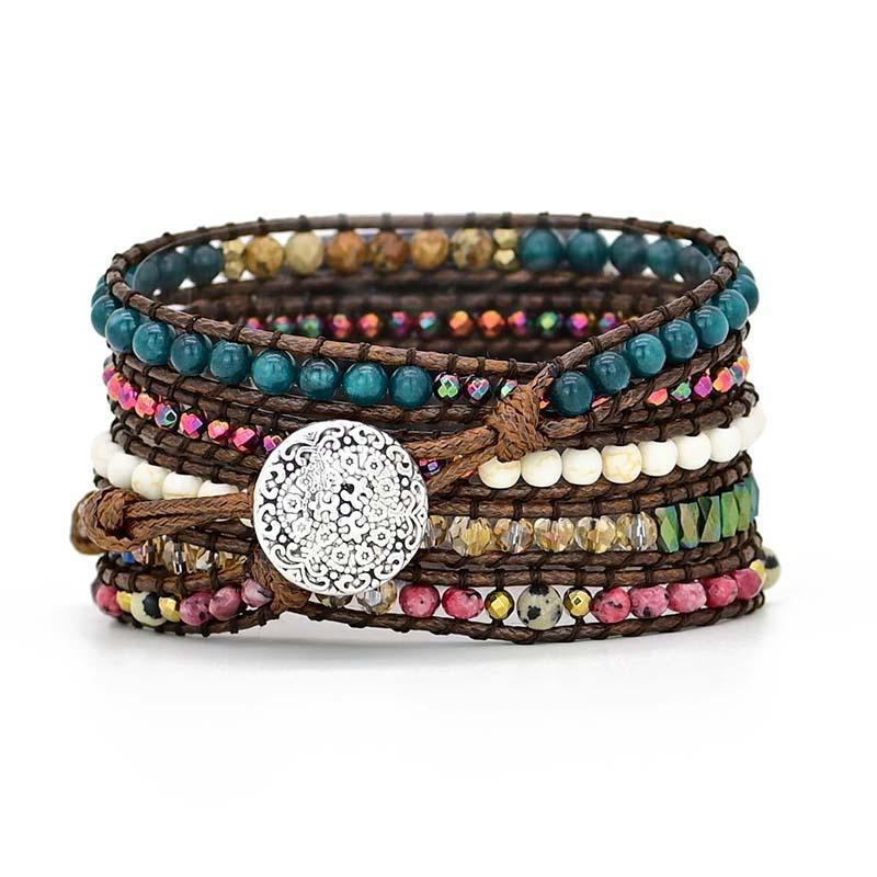 Apple Watch-Uhrenarmband aus rosanem, weißem und blauem Edelstein