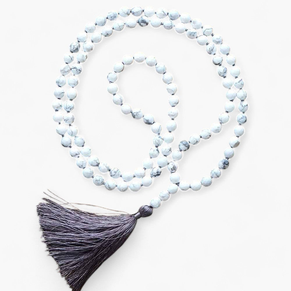 Mala-Halskette für Entspannung und Ruhe aus Howlith