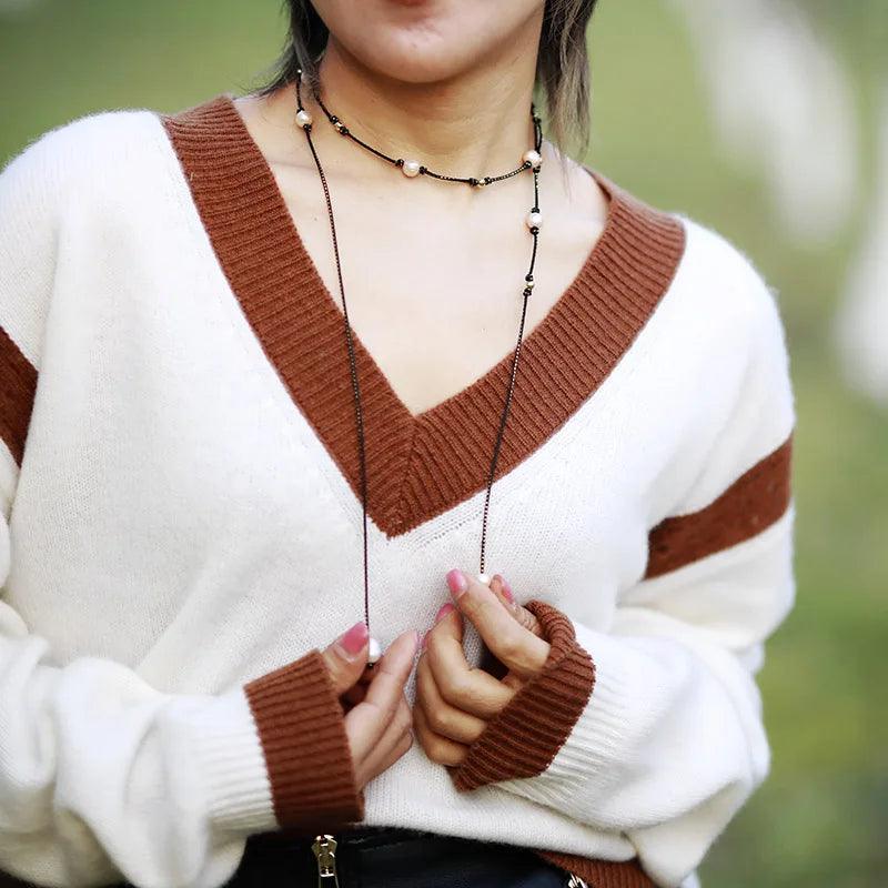 Perlen-Choker "Mitternachtseleganz"