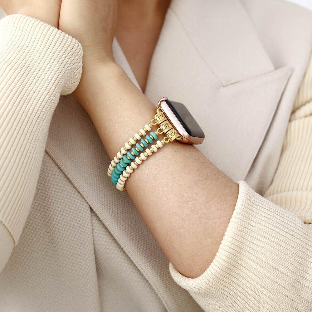 Smartwatch-Armband "Gelassene Steine" mit Türkis und Howlite