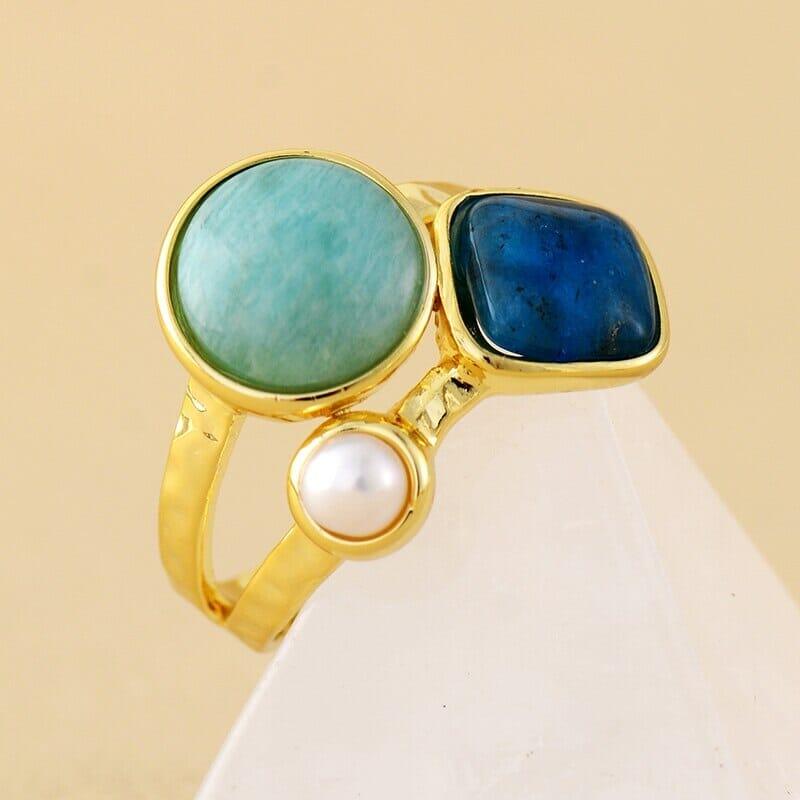 Statement-Ring mit natürlichen Edelsteinen "Aura Alchemist"