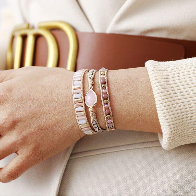 Rosenquarz und Amethyst Armband "Verzaubernde Göttlichkeit"