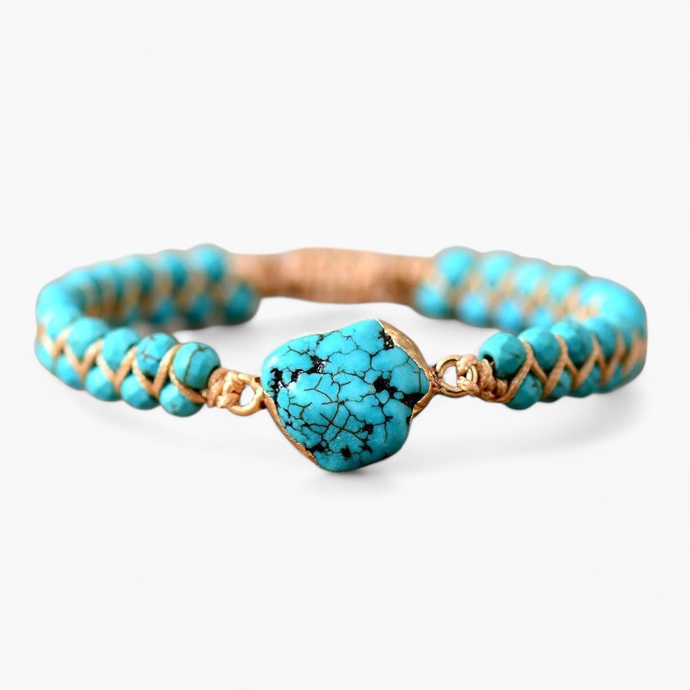 Zierliches Mala Armband mit Türkis Charm