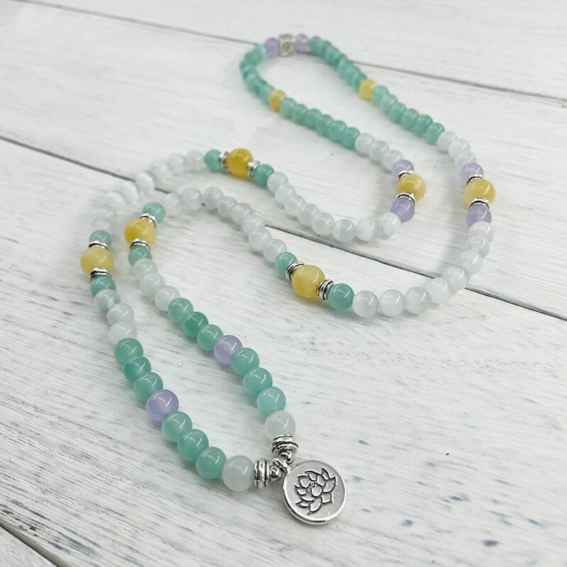 Mala Armband aus Opal und gelber Jade "Spirituelle Abundanz"