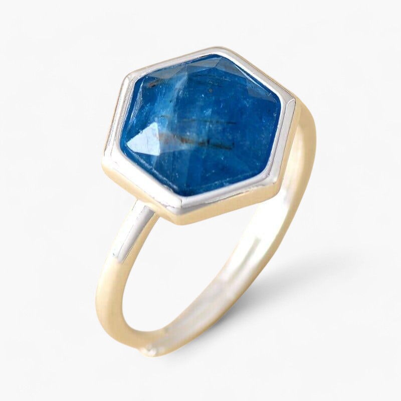Hexagon Ring "Einfache Gelassenheit" mit Apatit oder Amethyst