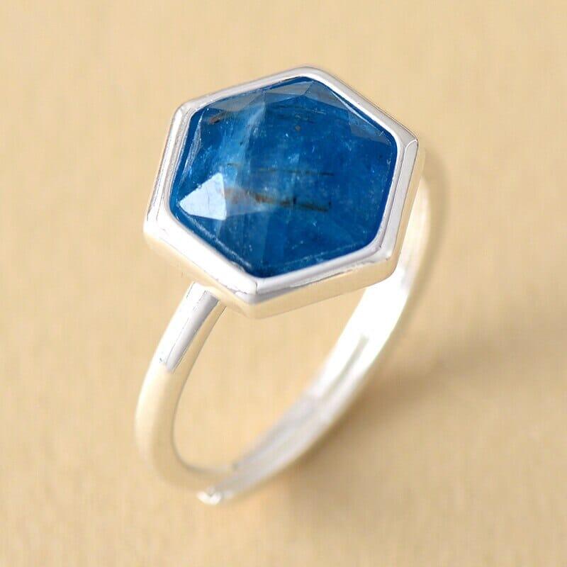 Hexagon Ring "Einfache Gelassenheit" mit Apatit oder Amethyst