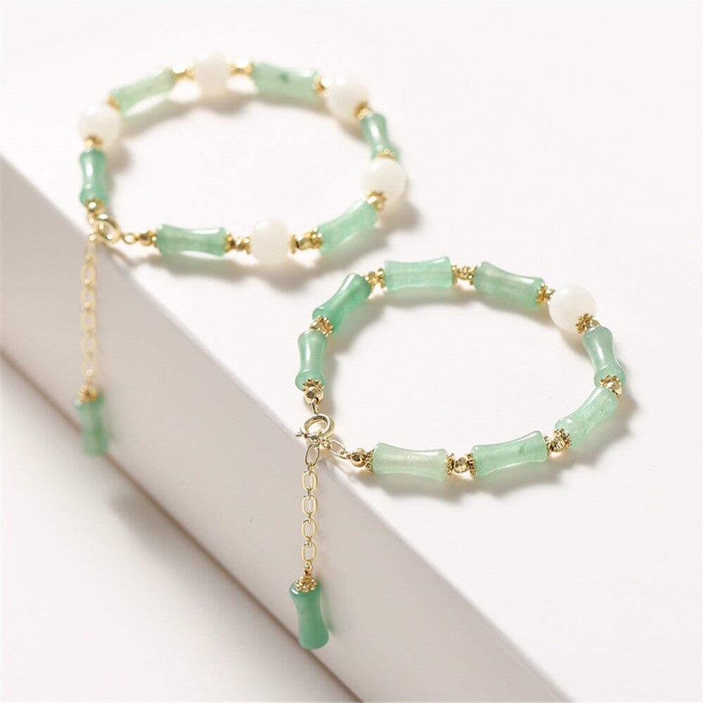 Armband "Goldene Aura" aus Hetian Jade