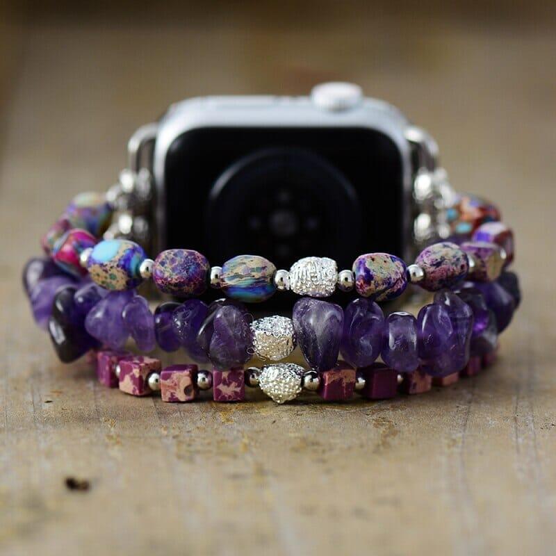 Smartwatch-Armband "Erde und Geist" mit Jaspis und Amethyst