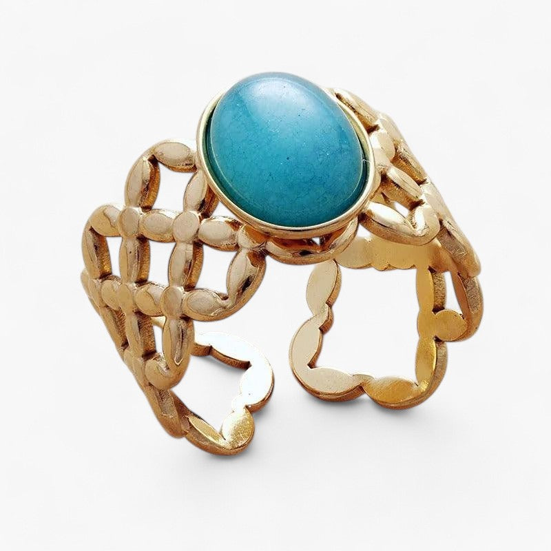 Harmonische Eleganz Ring aus natürlichen Edelsteinen