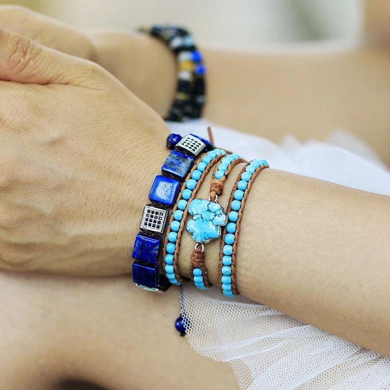 Ozeanbrise Türkis Wickelarmband