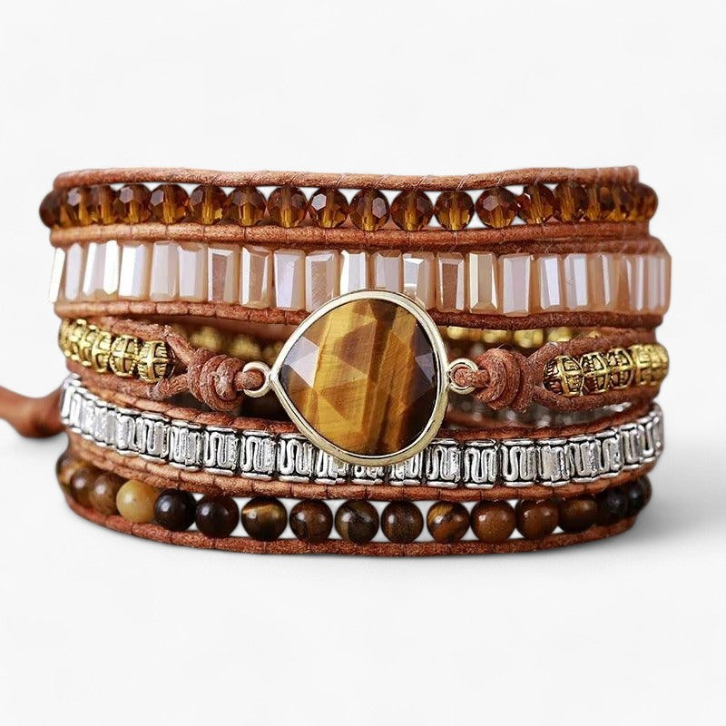 Goldene Aura Armband mit Tigerauge