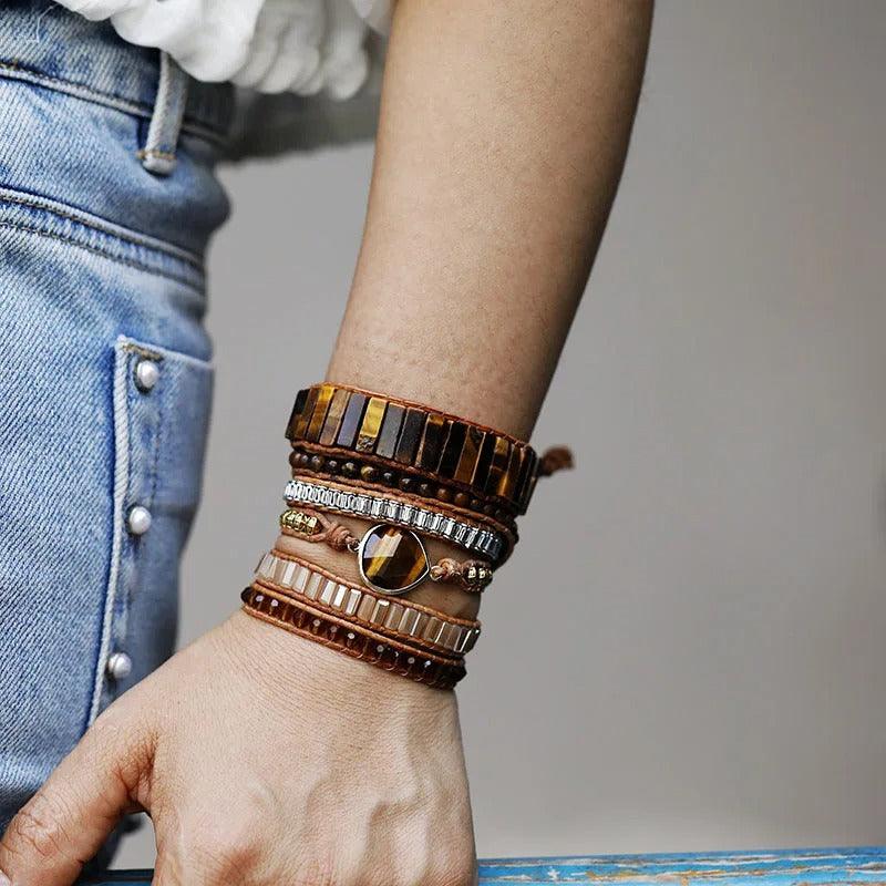 Goldene Aura Armband mit Tigerauge