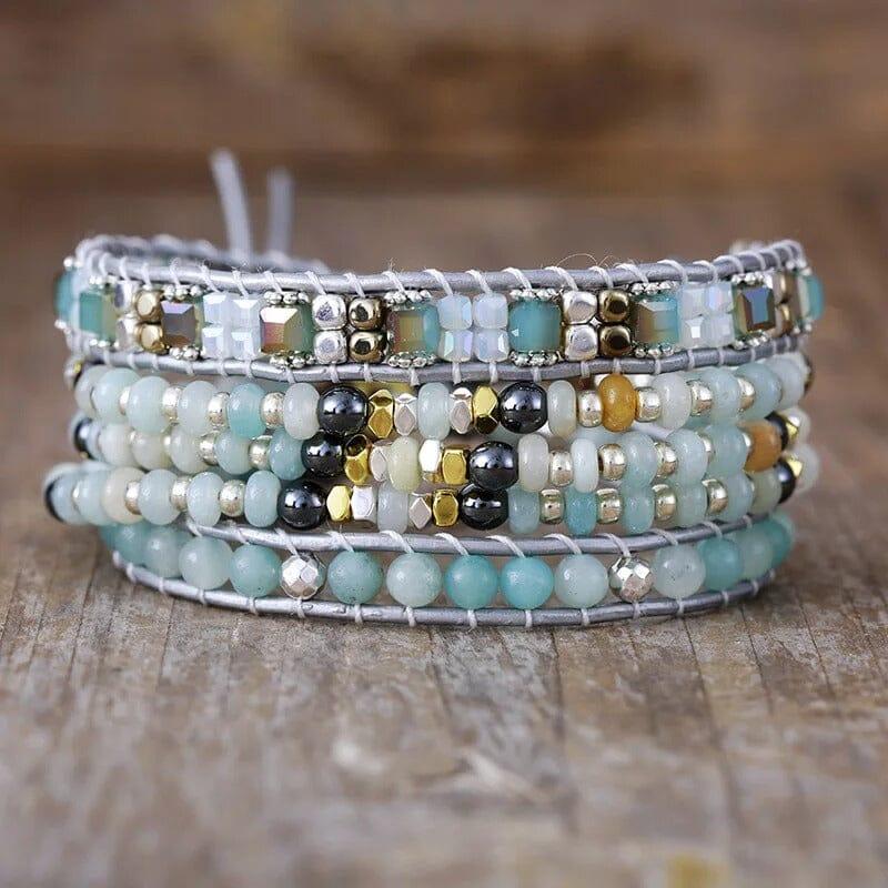 Amazonit Wickelarmband "Kaskaden"