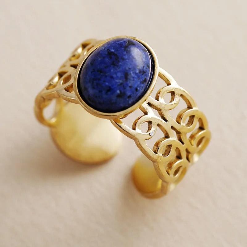 Harmonische Eleganz Ring aus natürlichen Edelsteinen