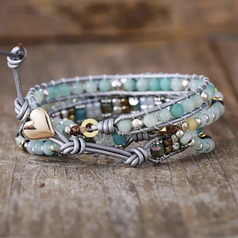 Amazonit Wickelarmband "Kaskaden"