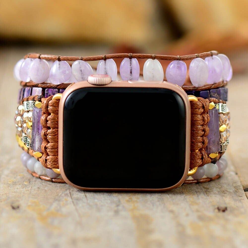 Apple Watch Band "Sanft & Ruhig" mit lila Jade